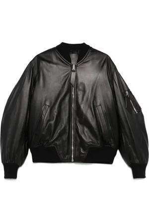 The Attico Jassen, Dames, Zwart, S, Polyester, Zip Front Bomber Jacket