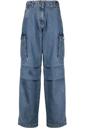 COPERNI Jeans, Dames, Blauw, S, Katoen, Blauwe High Waist Wide Leg Broek