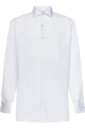 LARDINI Overhemden, Heren, Wit, 4Xl, Katoen, Wit katoenen overhemd met bloemvormige knopen