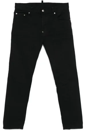 Dsquared2 Jeans, Heren, Zwart, 4Xl, Katoen, Zwarte Klassieke Jeans met Knoopsluiting
