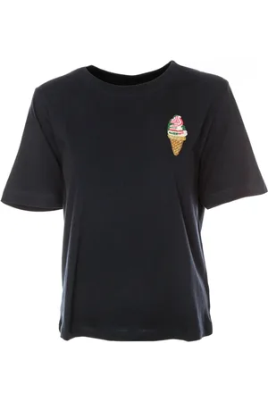 Essentiel Antwerp Tops, Dames, Blauw, S, Katoen, Icecream Geborduurde Tee