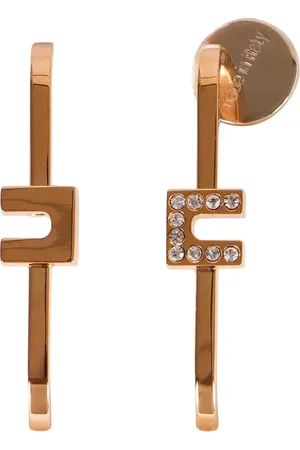 Elisabetta Franchi Accessoires, Dames, Geel, ONE Size, Rhinestone Messing Oorbellen