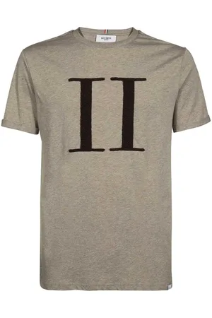 Les Deux Tops, Heren, Grijs, S, Katoen, Katoenen T-shirt met ronde hals en Encore Bouclé detail