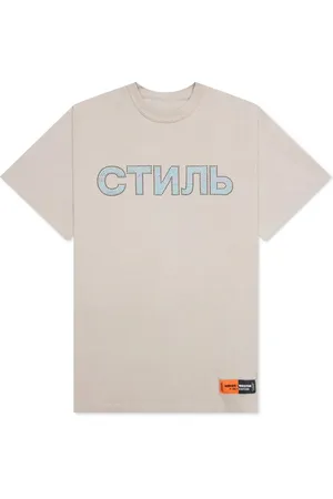 Heron Preston Tops, Heren, Grijs, M, Katoen, Logo Strass Katoenen T-Shirt