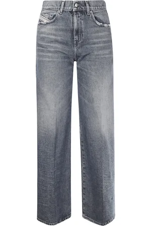 Diesel Jeans, Dames, Blauw, W27, Katoen, Wide Leg Five Pocket Jeans