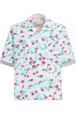 Marni Overhemden, Heren, Veelkleurig, M, Katoen, Poplin Bowling Shirt met Contrast Achterkant