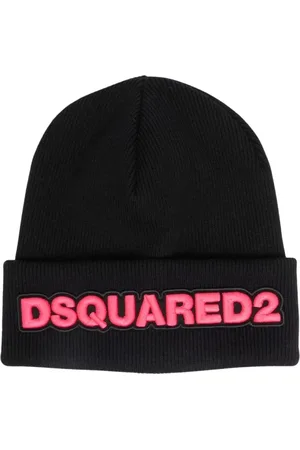 Dsquared2 Accessoires, Dames, Zwart, ONE Size, Wol, Gebreide muts
