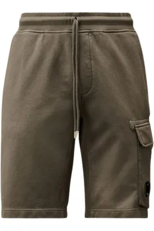C.P. Company Korte broeken, Heren, Grijs, XL, Katoen, Cargo Shorts met Diagonaal Fleece Detail