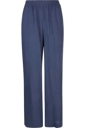 ELEVENTY Broeken, Dames, Blauw, 2Xs, Linnen, Blauwe Linnen Broek
