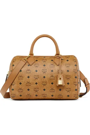 MCM Tassen, Dames, Bruin, ONE Size, Leer, Ella Boston in Visetos