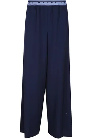 Marni Broeken, Dames, Blauw, S, Katoen, Blauwe Broek voor Vrouwen