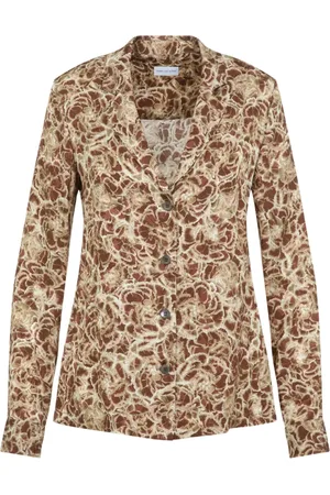 DRIES VAN NOTEN Blouses & Shirts, Dames, Veelkleurig, 3Xs, Satijn, Colla Shirt