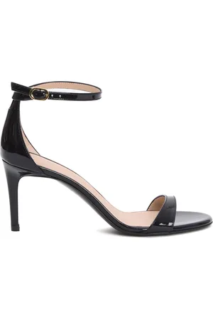 Stuart Weitzman Schoenen, Dames, Zwart, 35 EU, Zwarte lak sandaal met 75mm hak