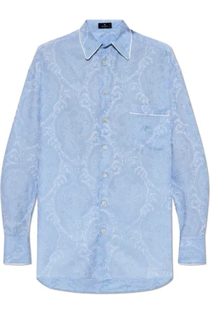 Etro Blouses & Shirts, Dames, Blauw, M, Katoen, Shirt met `paisley` motief