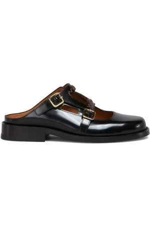 Marni Schoenen, Dames, Zwart, 40 EU, Leer, Zwarte leren sandalen