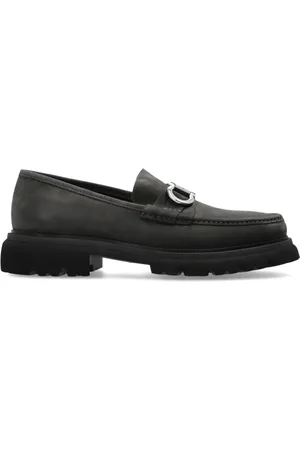 Salvatore Ferragamo Schoenen, Heren, Grijs, 39 EU, Leer, Cocoon leren loafers