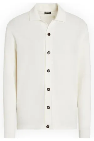 Ermenegildo Zegna Truien, Heren, Wit, XL, Wol, Puur wollen overhemd voor mannen
