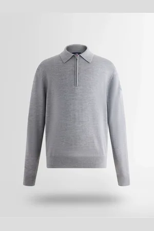 Fusalp Truien, Heren, Grijs, S, Wol, Grijze Zip Neck Wol Zijde Trui