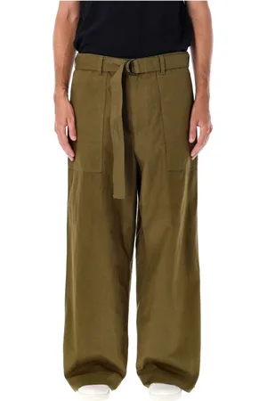 Comme des Garçons Broeken, Heren, Groen, M, Katoen, Khaki Cargo Broek