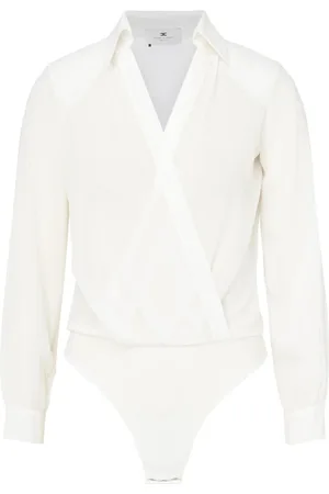Elisabetta Franchi Tops, Dames, Wit, S, Polyester, Ivory Abody Shirt