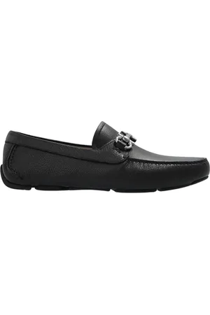 Salvatore Ferragamo Schoenen, Heren, Zwart, 38 EU, Leer, Gancini Appliqué Mocassins