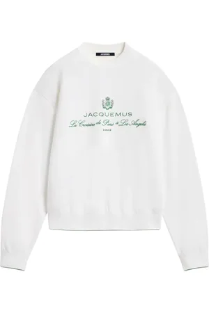 Jacquemus Sweatshirts & Hoodies, Heren, Wit, L, Katoen, Bianco Sweater Modern Fit