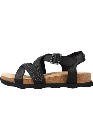 Clarks Schoenen, Dames, Zwart, 37 EU, Leer, Brynn Ave Flat Sandalen