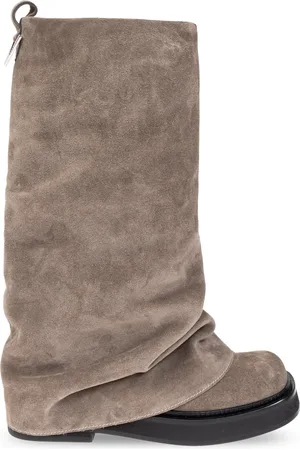The Attico Schoenen, Dames, Grijs, 39 1/2 EU, Suède, Robin Laarzen