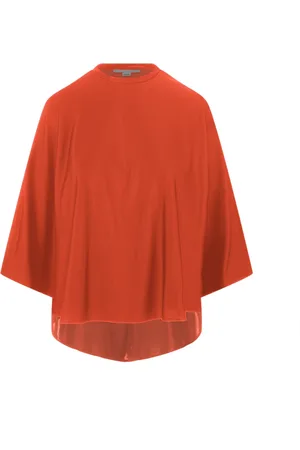 Stella McCartney Blouses & Shirts, Dames, Oranje, M, Fosforescerende zonsondergangsoranje cape top