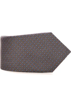 CANALI Accessoires, Heren, Grijs, ONE Size, Geometrische Fantasie Zijden Stropdas