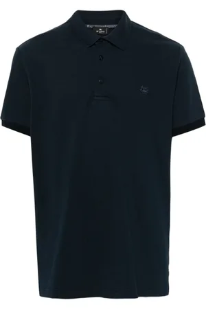 Etro Tops, Heren, Blauw, S, Katoen, Blauwe Paisley Poloshirt