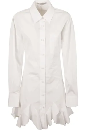 Stella McCartney Kleedjes, Dames, Wit, S, Katoen, Jurken met ruches