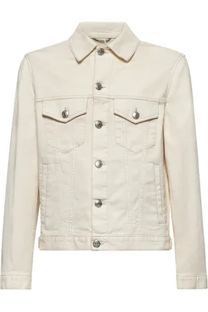 Brunello Cucinelli Jassen, Heren, , XL, Denim, Denim overhemd met metalen knopen