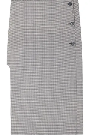 Courrèges Rokken, Dames, Zwart, S, Wol, Oblique Midi Rok