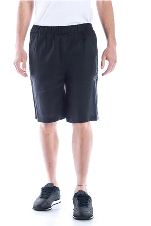 D.A. Daniele Alessandrini Korte broeken, Heren, Zwart, S, Linnen, Shorts