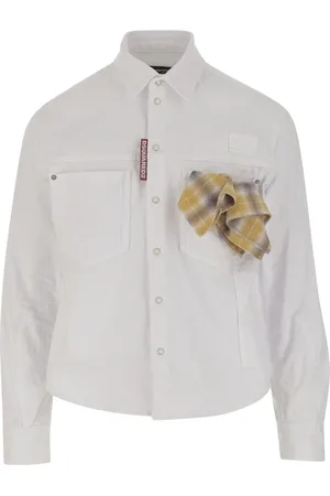 Dsquared2 Overhemden, Heren, Wit, L, Katoen, Carpenter Shirt