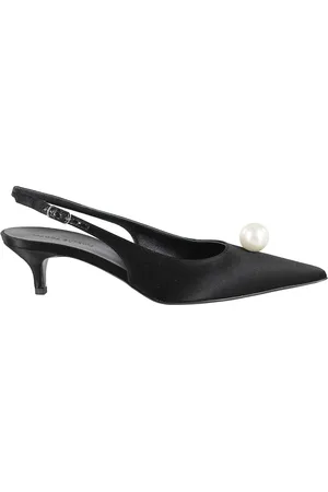 MAGDA BUTRYM Schoenen, Dames, Zwart, 39 EU, Leer, Pearl Kitten Heels Slingback Schoenen