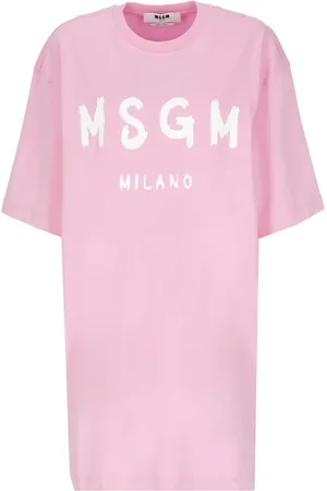 Msgm Kleedjes, Dames, Roze, M, Katoen, Short Kleedjes