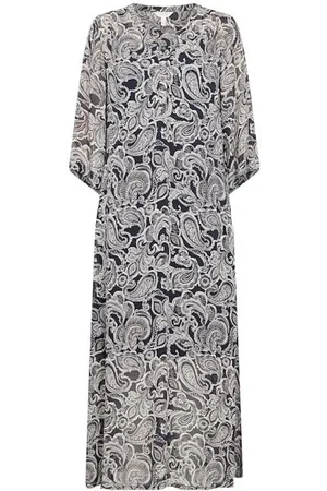 Part Two Kleedjes, Dames, Veelkleurig, XL, Midnight Paisley Print Maxi Jurk