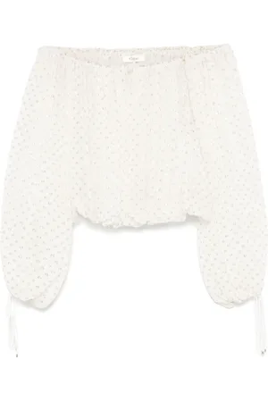 Chloé Blouses & Shirts, Dames, , XS, Natuurlijke Gouden Polkadot Blouse