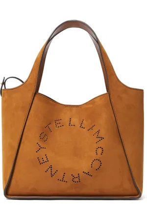 Stella McCartney Tassen, Dames, Bruin, ONE Size, Suède, Logo Tote Bag