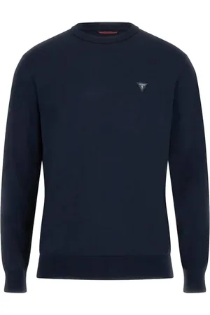 Guess Sweatshirts & Hoodies, Heren, Blauw, L, Blauwe Stijlvolle Sweater