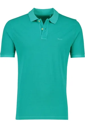 GANT Tops, Heren, Blauw, XL, Katoen, Polo Shirt met Korte Mouwen
