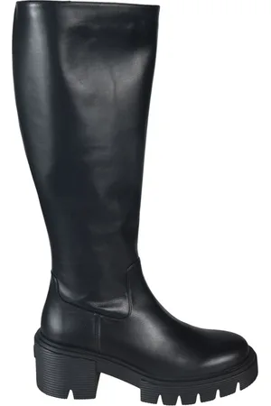 Stuart Weitzman Schoenen, Dames, Zwart, 38 EU, Leer, Zipper Boots