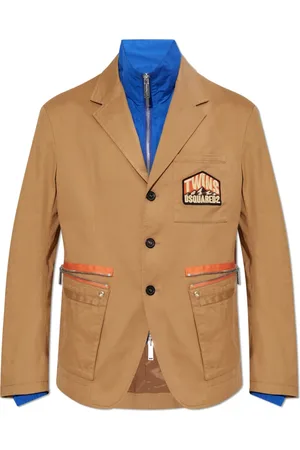 Dsquared2 Jassen, Heren, , M, Katoen, Katoenen Blazer met Appliqués