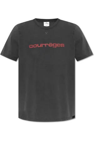 Courrèges Tops, Heren, Grijs, L, Katoen, Bedrukte Stone T-Shirt