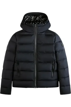 FAY Jassen, Heren, Blauw, S, Leer, Double Front Puffer Coat