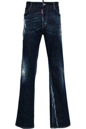 Dsquared2 Jeans, Heren, Blauw, S, Katoen, Stijlvolle Straight Jeans