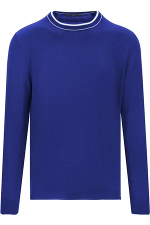 FAY Truien, Heren, Blauw, L, Katoen, Katoenen Trui met Lange Mouwen