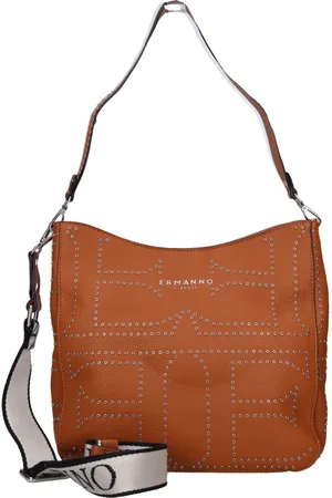 ERMANNO SCERVINO Tassen, Dames, Bruin, ONE Size, Leer, Schoudertas met studs
